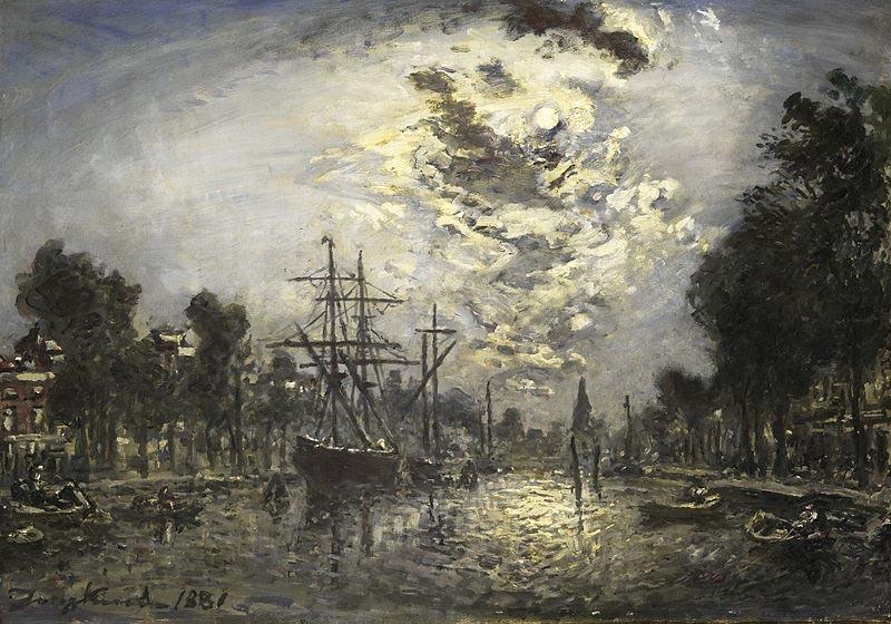 Johan Barthold Jongkind Rotterdam in the Moonlight France oil painting art
